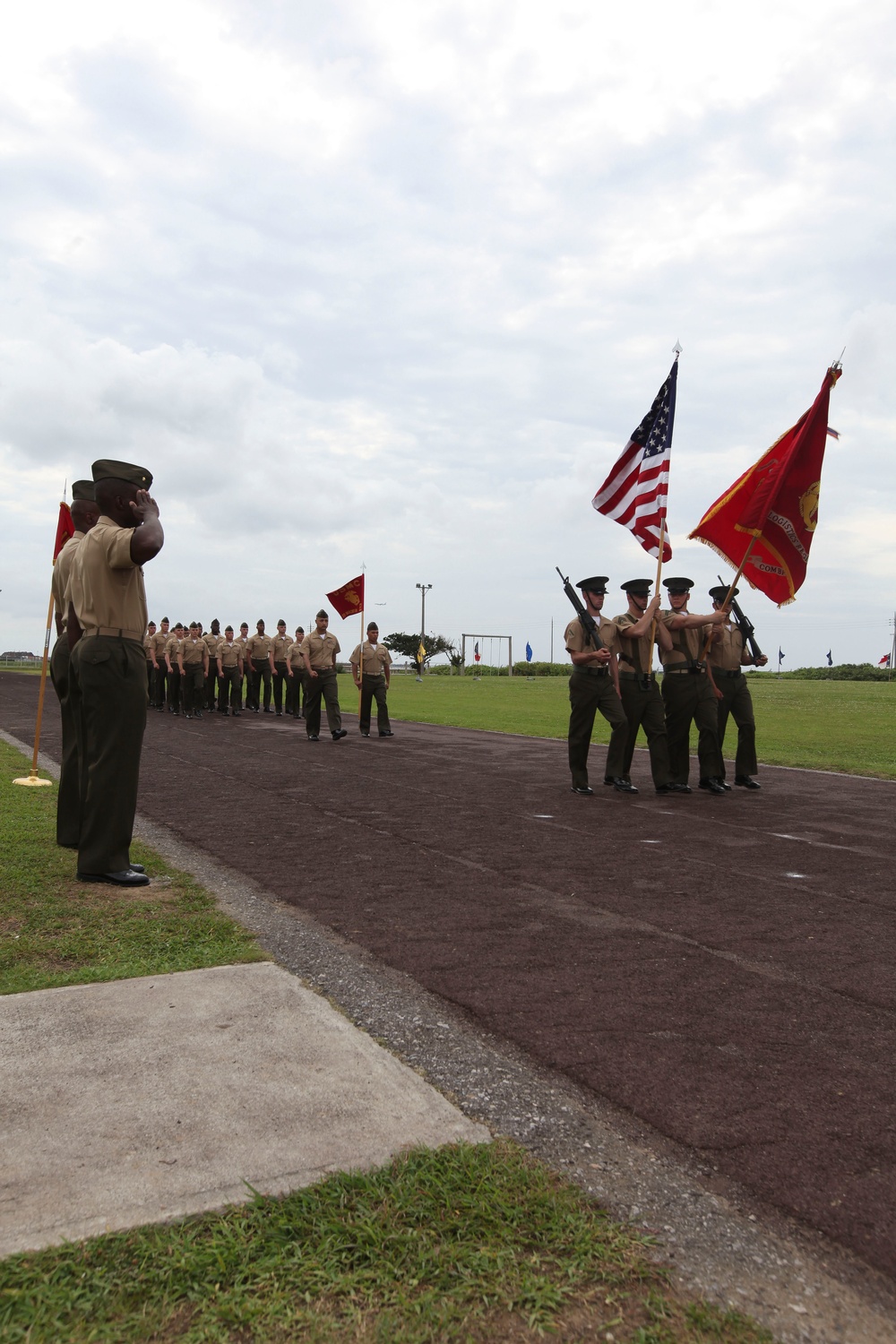 Retirement ceremony at Camp Kinser