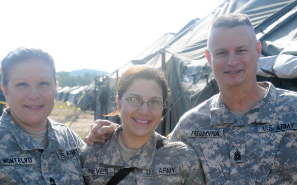 Family reunited in field exercise