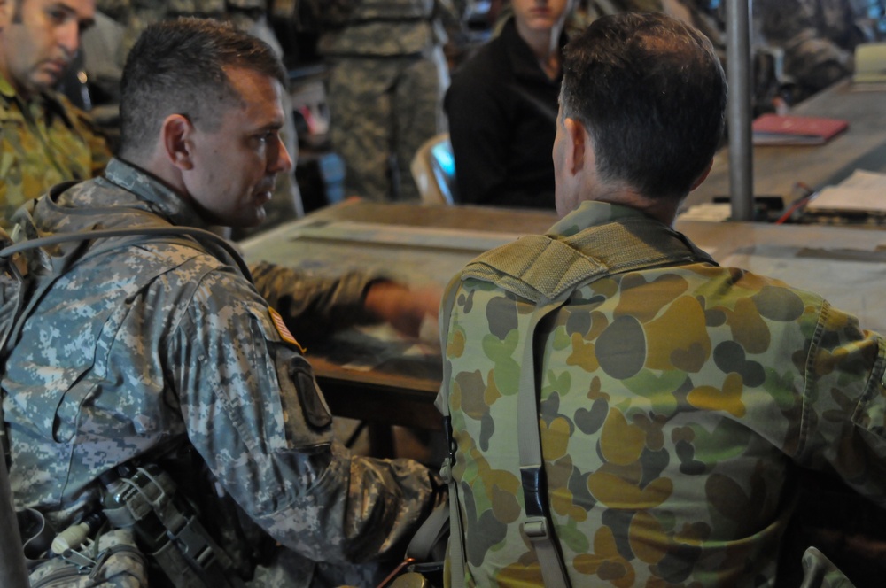 US Army colonel and Australian Army major general discuss military operations