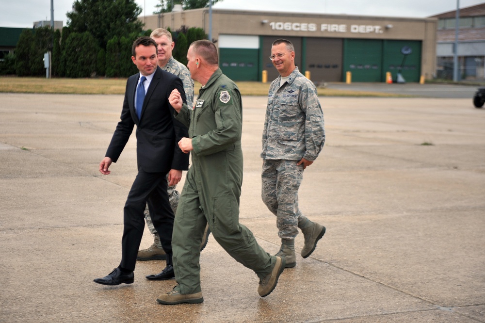 Secretary of the Air Force Eric Fanning visits the 106th Rescue Wing