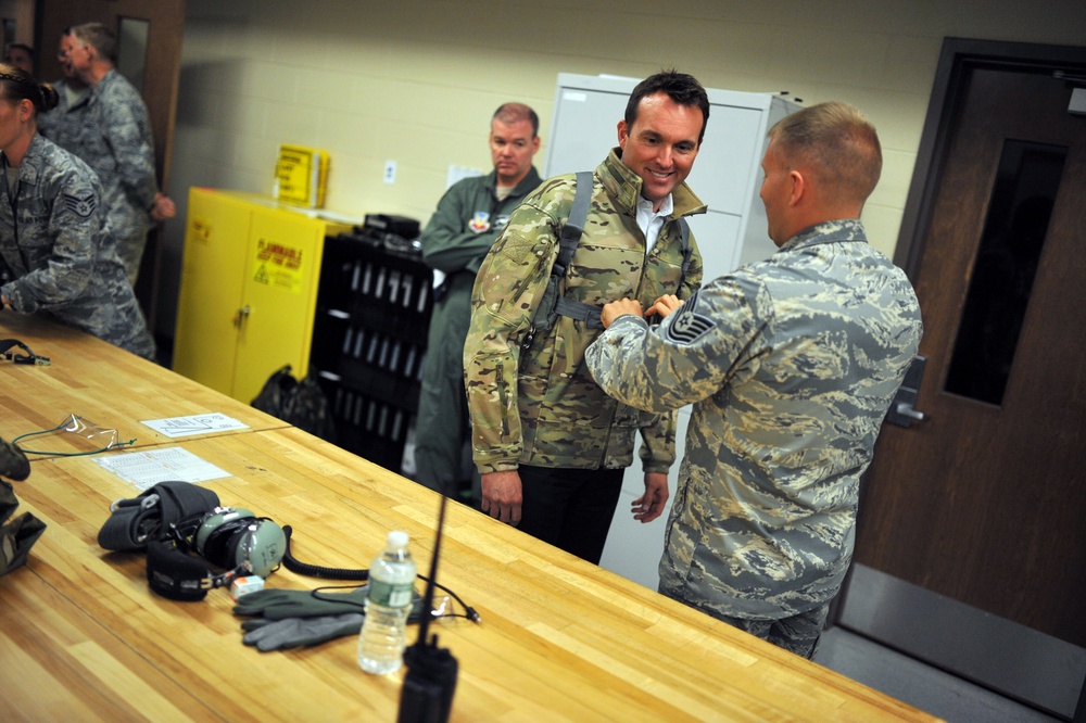 Secretary of the Air Force Eric Fanning visits the 106th Rescue Wing