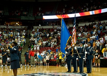 USA Basketball recognizes airmen during Blue vs. White game