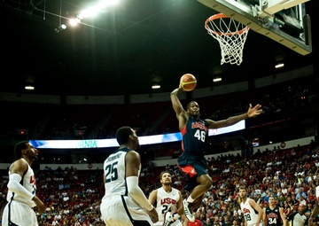 USA Basketball recognizes airmen during Blue vs. White game
