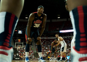 USA Basketball recognizes airmen during Blue vs. White game