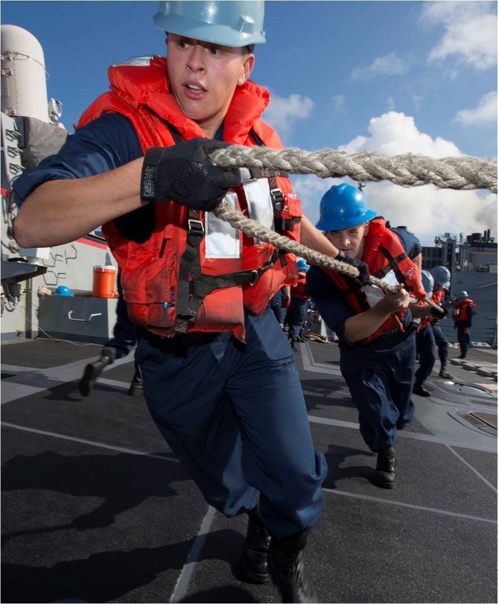 USS Mason line handlers