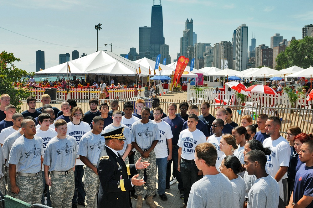 Multi-service recruits prepare to take oath of enlistment in Chicago