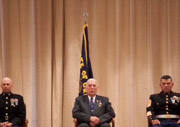 Ernest C. Brace awarded Purple Heart and POW Medals