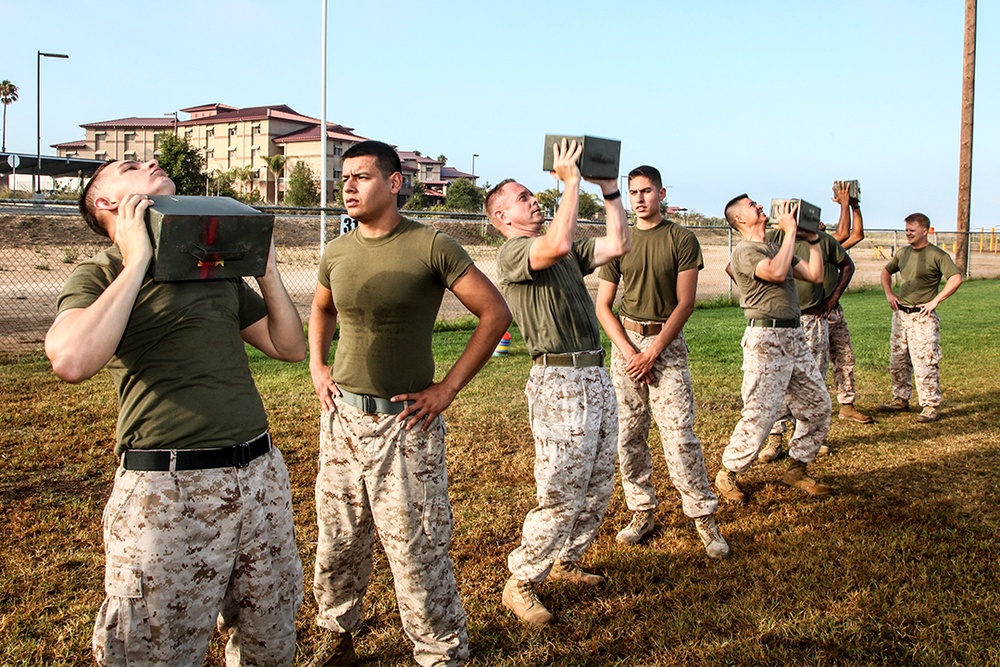 Marines conduct Combat Fitness Test
