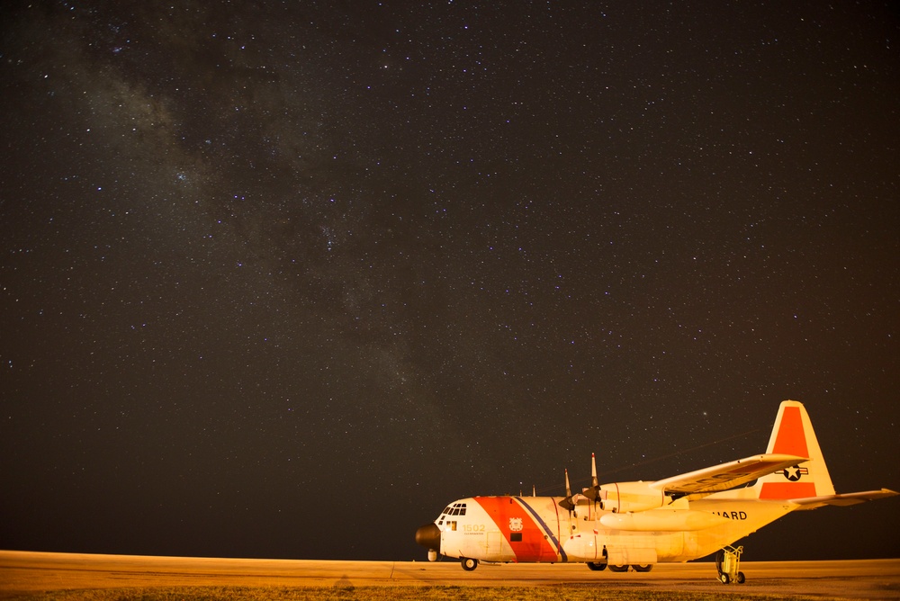 Coast Guard HC-130 Hercules aircraft on Guantanamo tarmac
