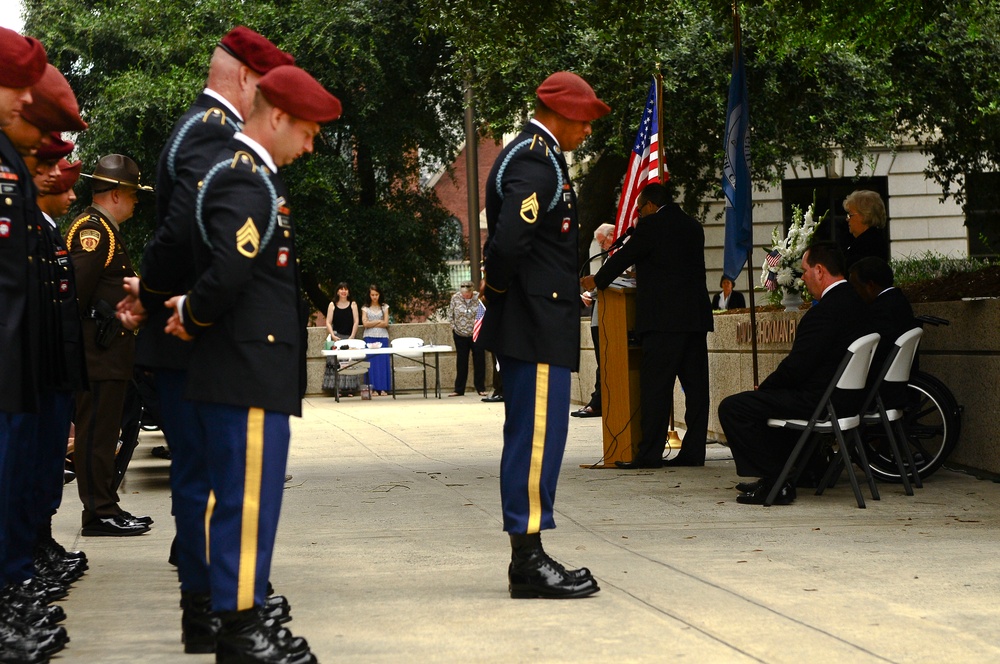 White Falcons attend dedication ceremony to fallen comrade