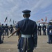 Ghanaian air force guard of honor welcomes the official party