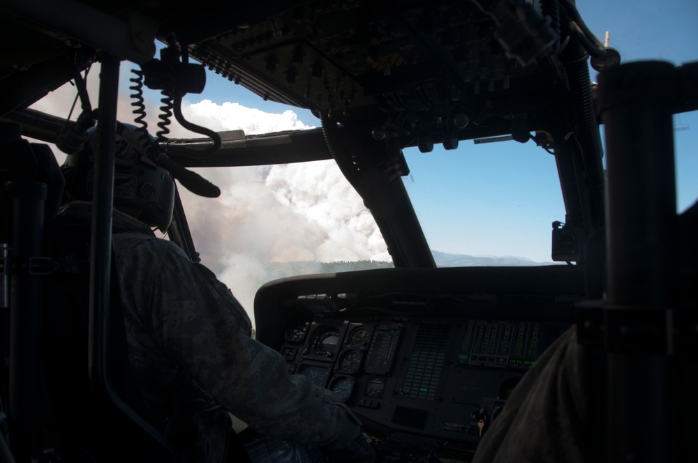 California Air and Army National Guard Battles Rim Fire Over Yosemite National Forest