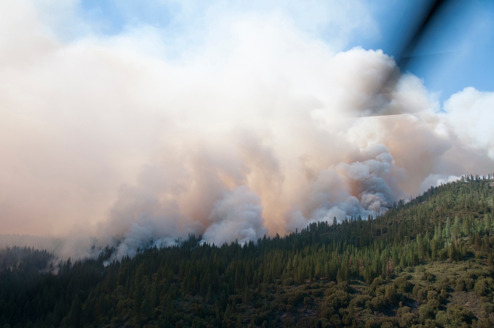 California Air and Army National Guard Battles Rim Fire Over Yosemite National Forest