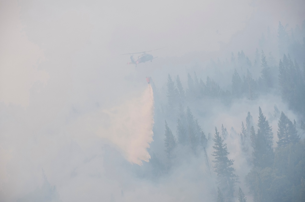 California Air and Army National Guard Battles Rim Fire Over Yosemite National Forest