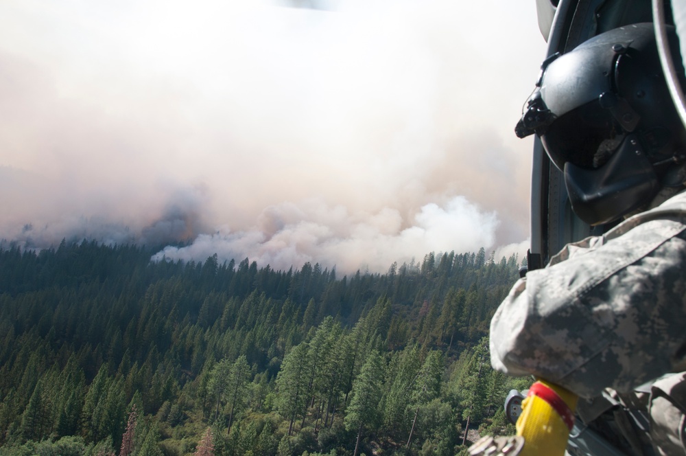 California Air and Army National Guard Battles Rim Fire Over Yosemite National Forest