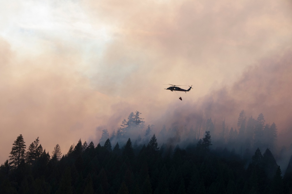 California Air and Army National Guard Battles Rim Fire Over Yosemite National Forest