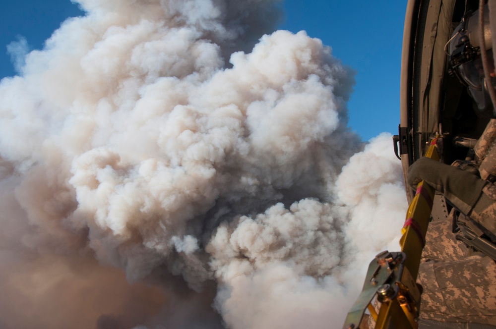 California Air and Army National Guard Battles Rim Fire Over Yosemite National Forest