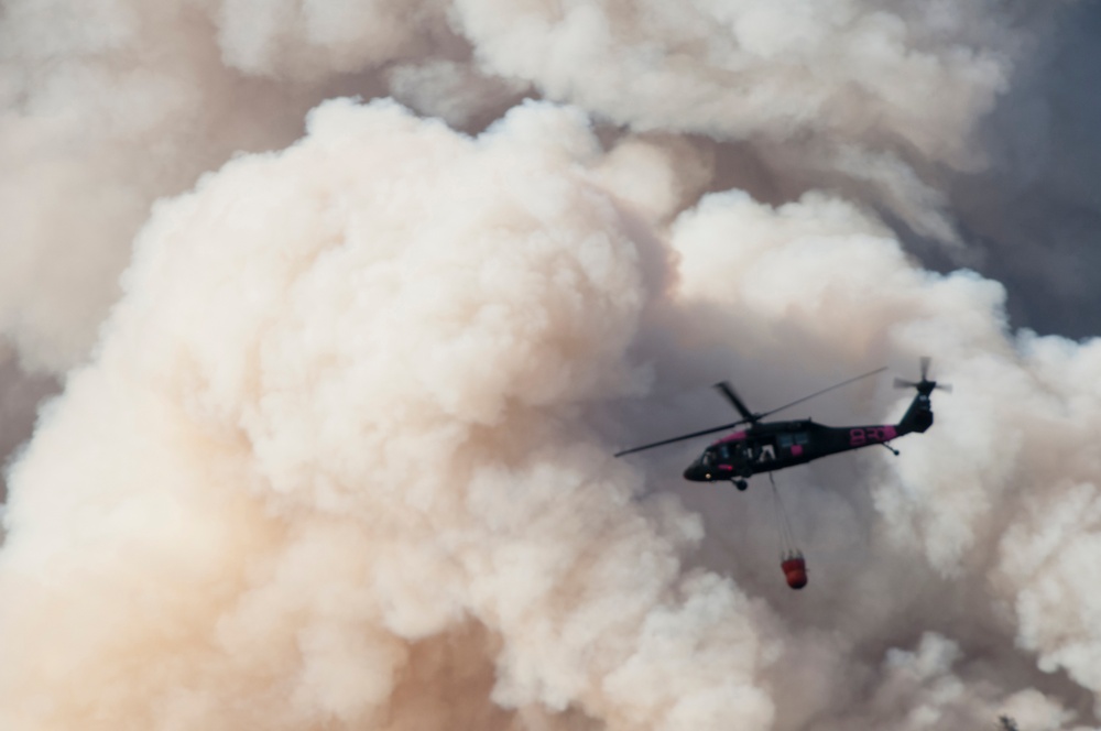 California Air and Army National Guard Battles Rim Fire Over Yosemite National Forest