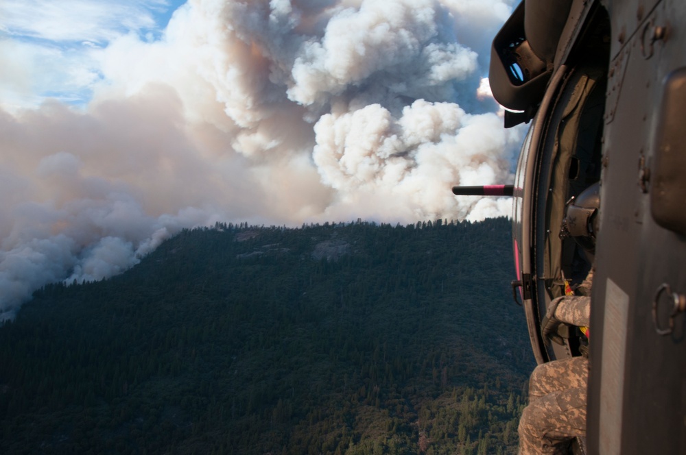 California Air and Army National Guard Battles Rim Fire Over Yosemite National Forest