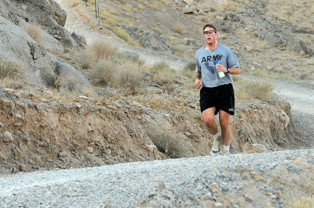 For one soldier, charity involves running -lots of it