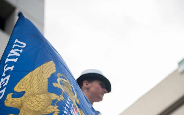 Stennis sailors march in military appreciation parade