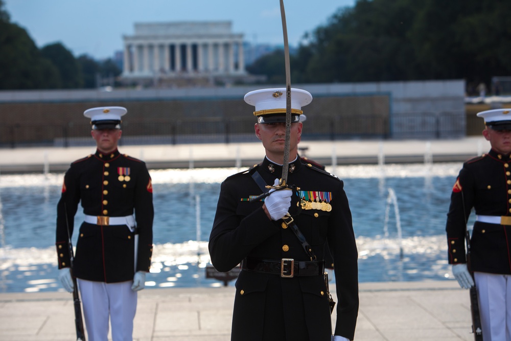 Silent Drill Platoon Performing at WWII Memorial