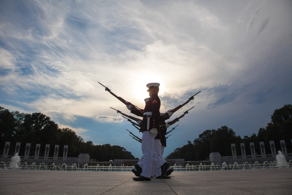 Silent Drill Platoon Performing at WWII Memorial