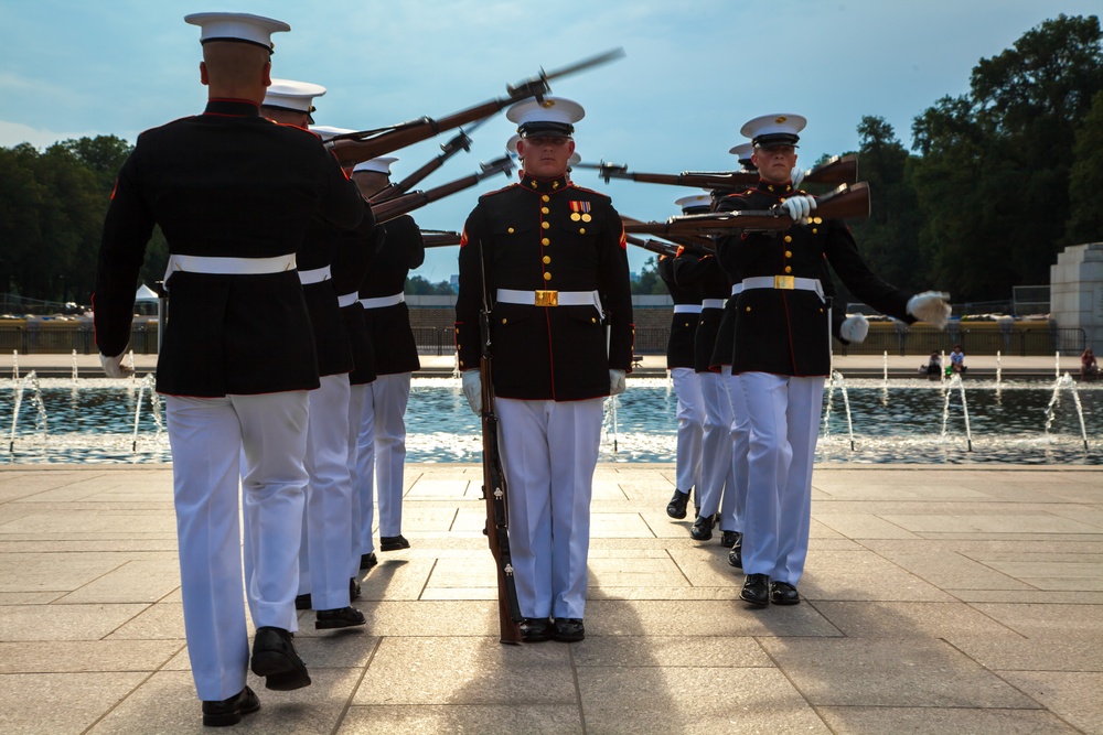 Silent Drill Platoon Performing at WWII Memorial