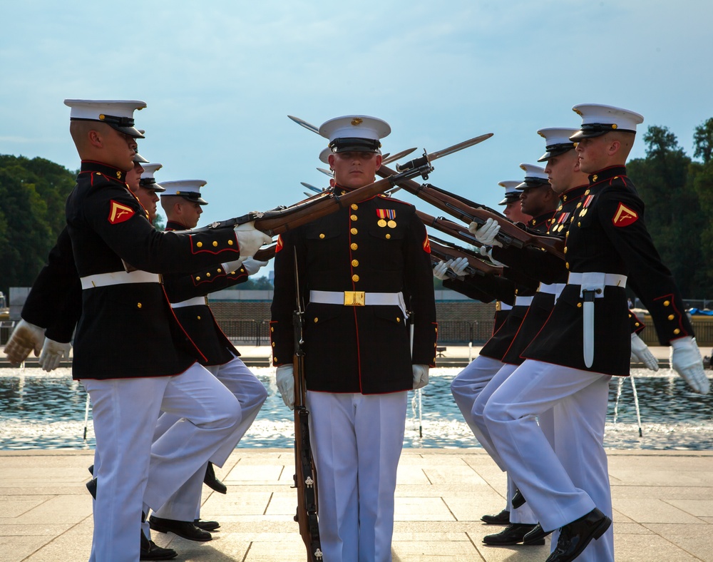 Silent Drill Platoon Performing at WWII Memorial