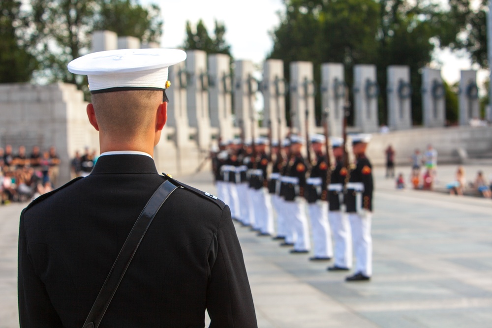 Silent Drill Platoon Performing at WWII Memorial