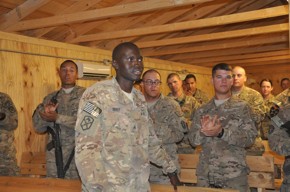 Lost boy of Sudan teaches resiliency to 87th CSSB Soldiers