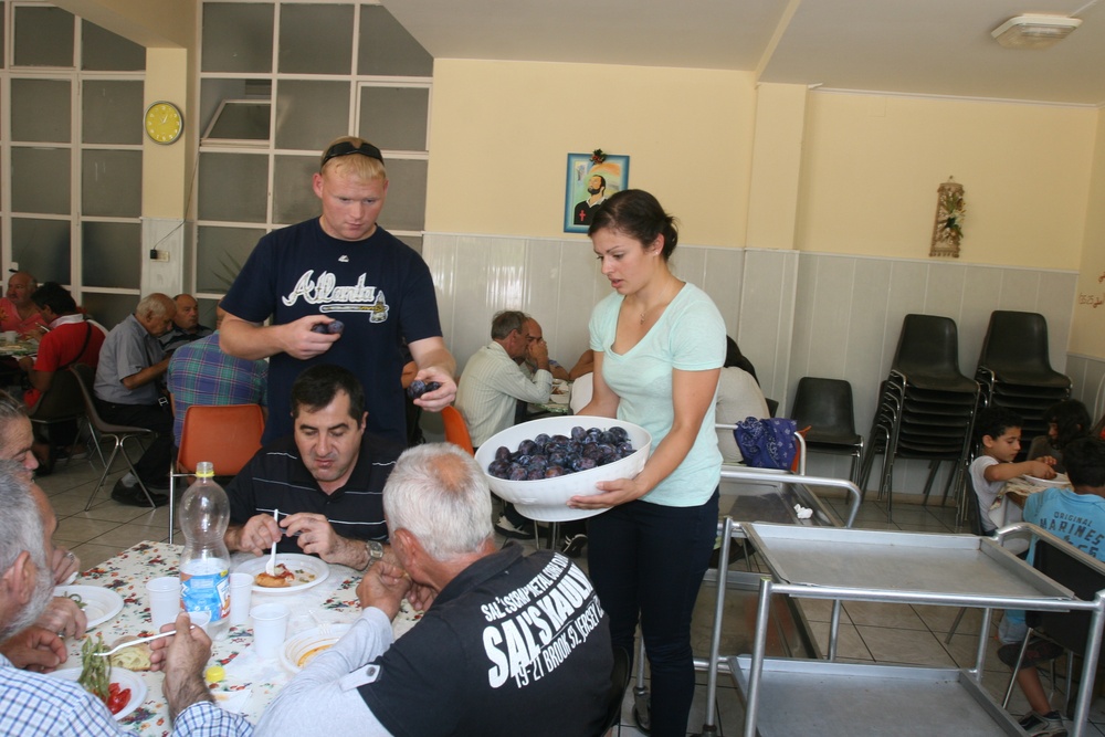 Special-Purpose Marine Air-Ground Task Force Africa 13 pass out food to homeless