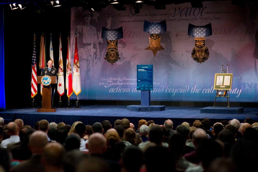 Medal of Honor Hall of Heroes Induction Ceremony in honor of US Army Staff Sgt. Ty Michael Carter