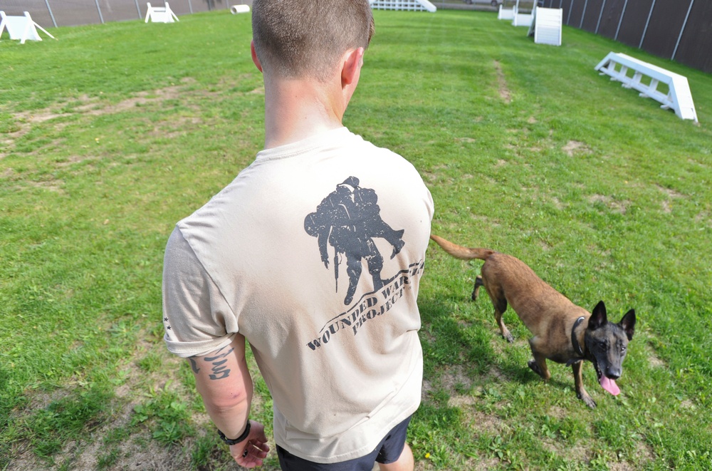 Air Force Security Forces train with K9 companions