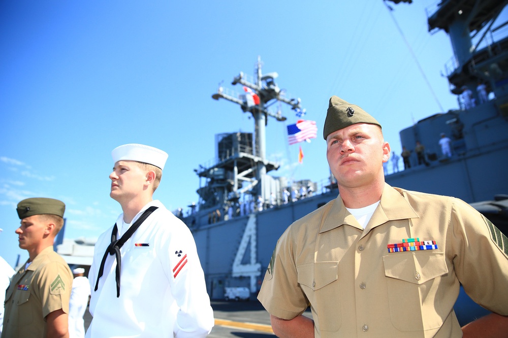 USS Boxer departs San Diego