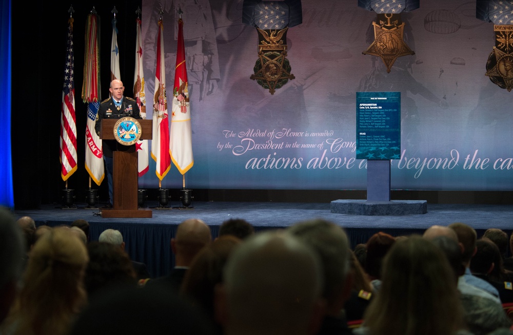 Medal of Honor Hall of Heroes Induction Ceremony in honor of US Army Staff Sgt. Ty Michael Carter