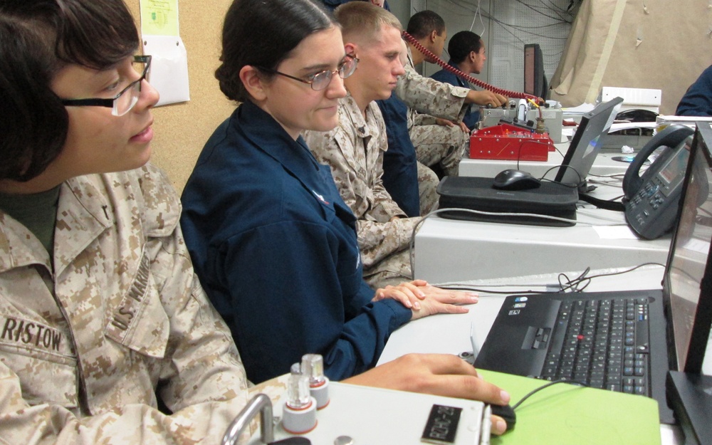 Service members command and control from sea
