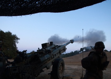On the Gun Line with Cannon Cockers during regimental fire exercise