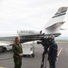 Canadian Armed Forces officer Maj. Julie Roberge speaks to the media about exercise Vigilant Eagle 13