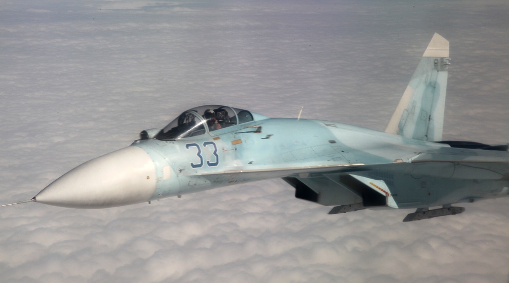 A Russian Federation air force Su-27 fighter particpates in Vigilant Eagle 13