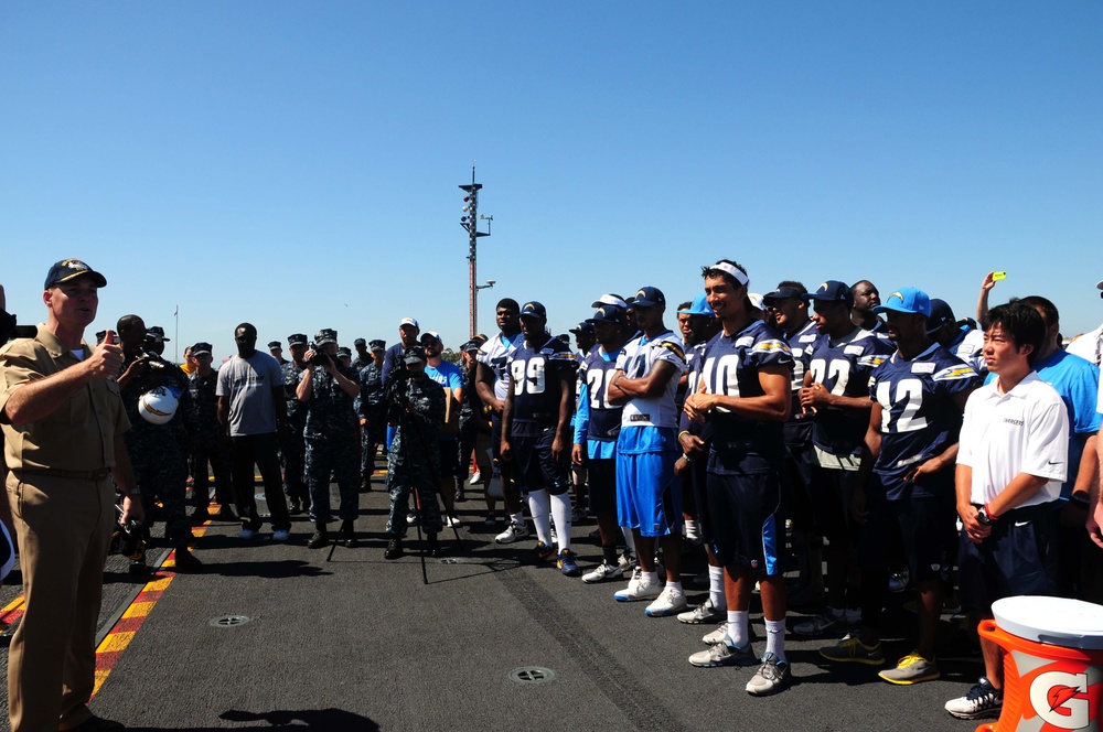 San Diego Chargers visit USS Ronald Reagan (CVN 76)