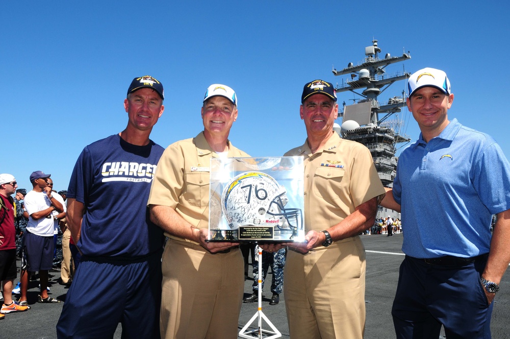San Diego Chargers visit USS Ronald Reagan (CVN 76)