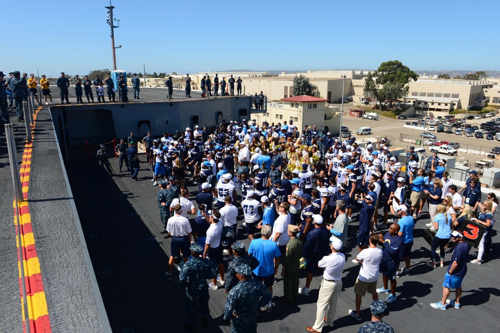 San Diego Chargers visit USS Ronald Reagan