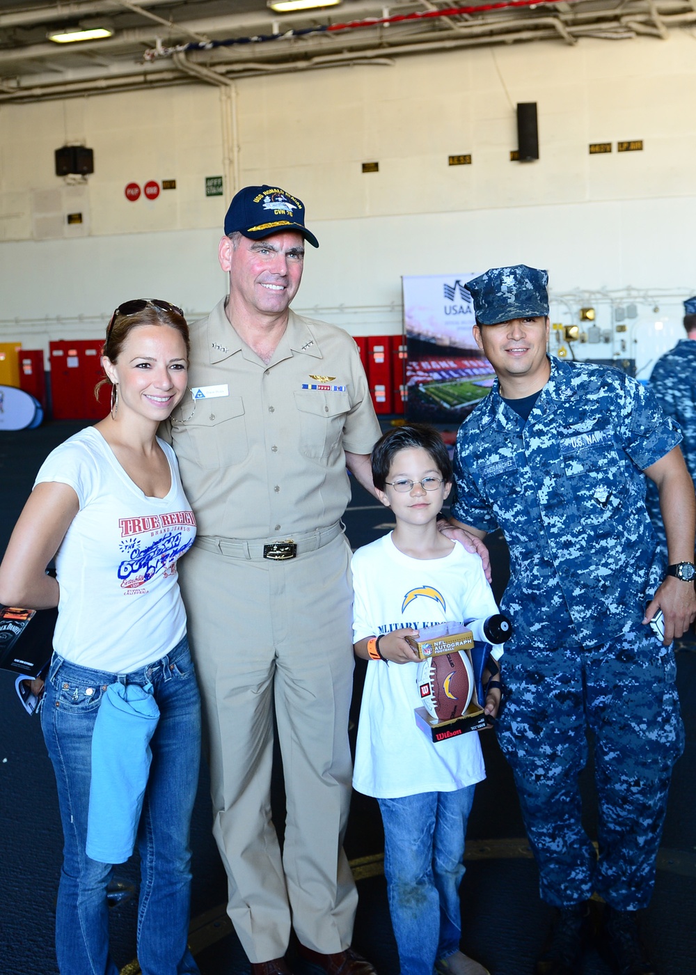 San Diego Chargers visit USS Ronald Reagan