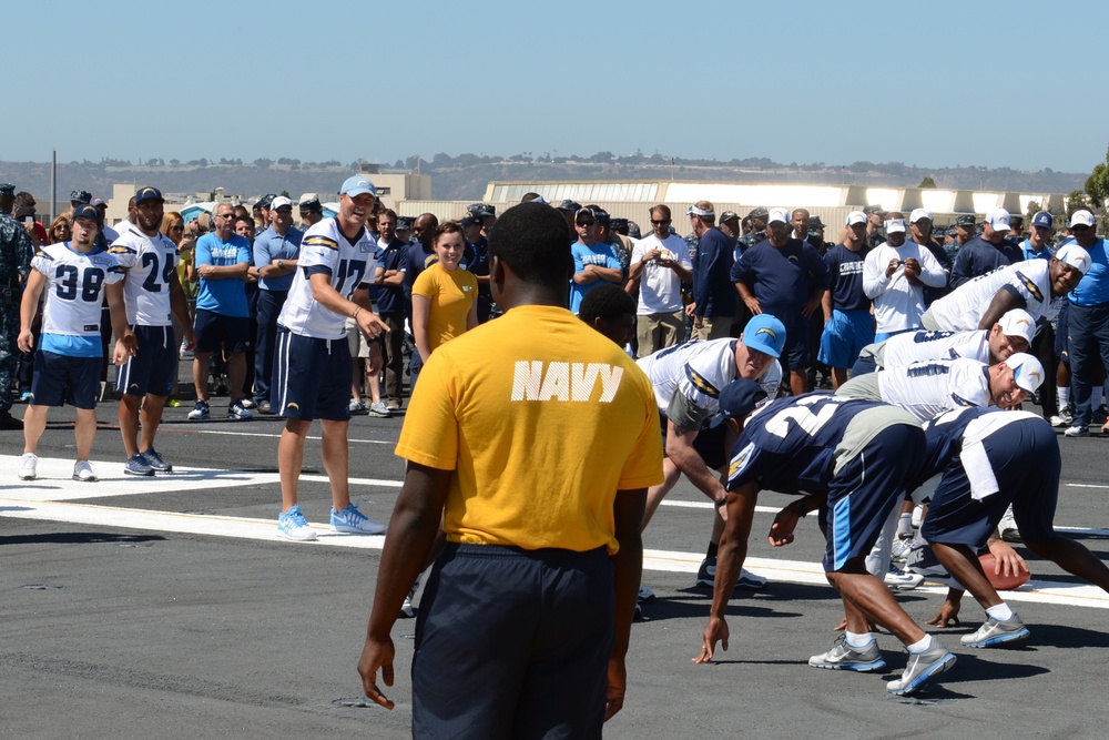 San Diego Chargers visit USS Ronald Reagan