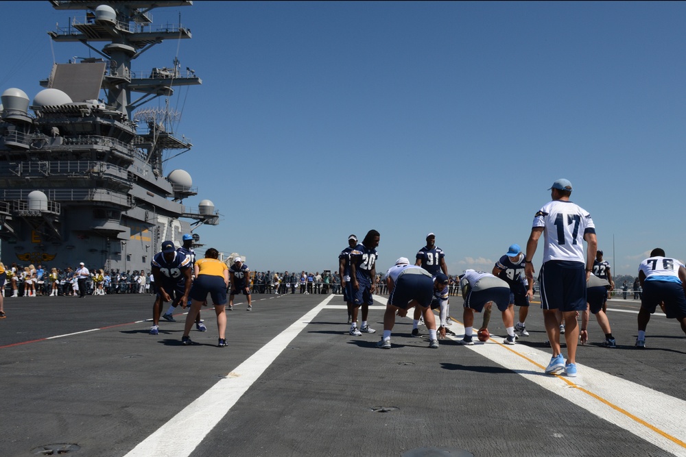 San Diego Chargers visit USS Ronald Reagan