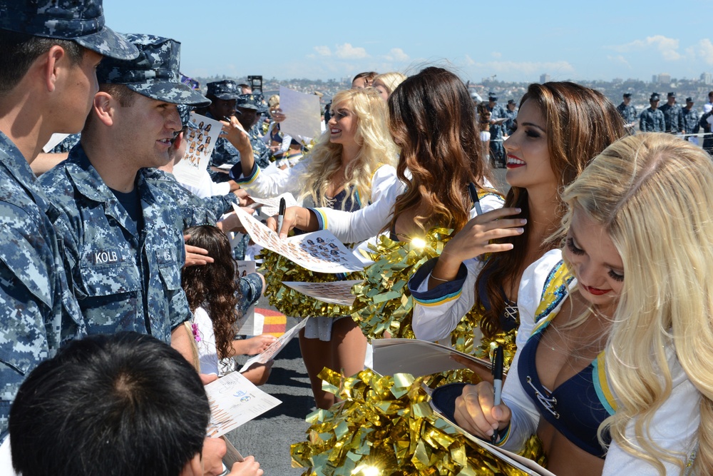 San Diego Chargers visit USS Ronald Reagan