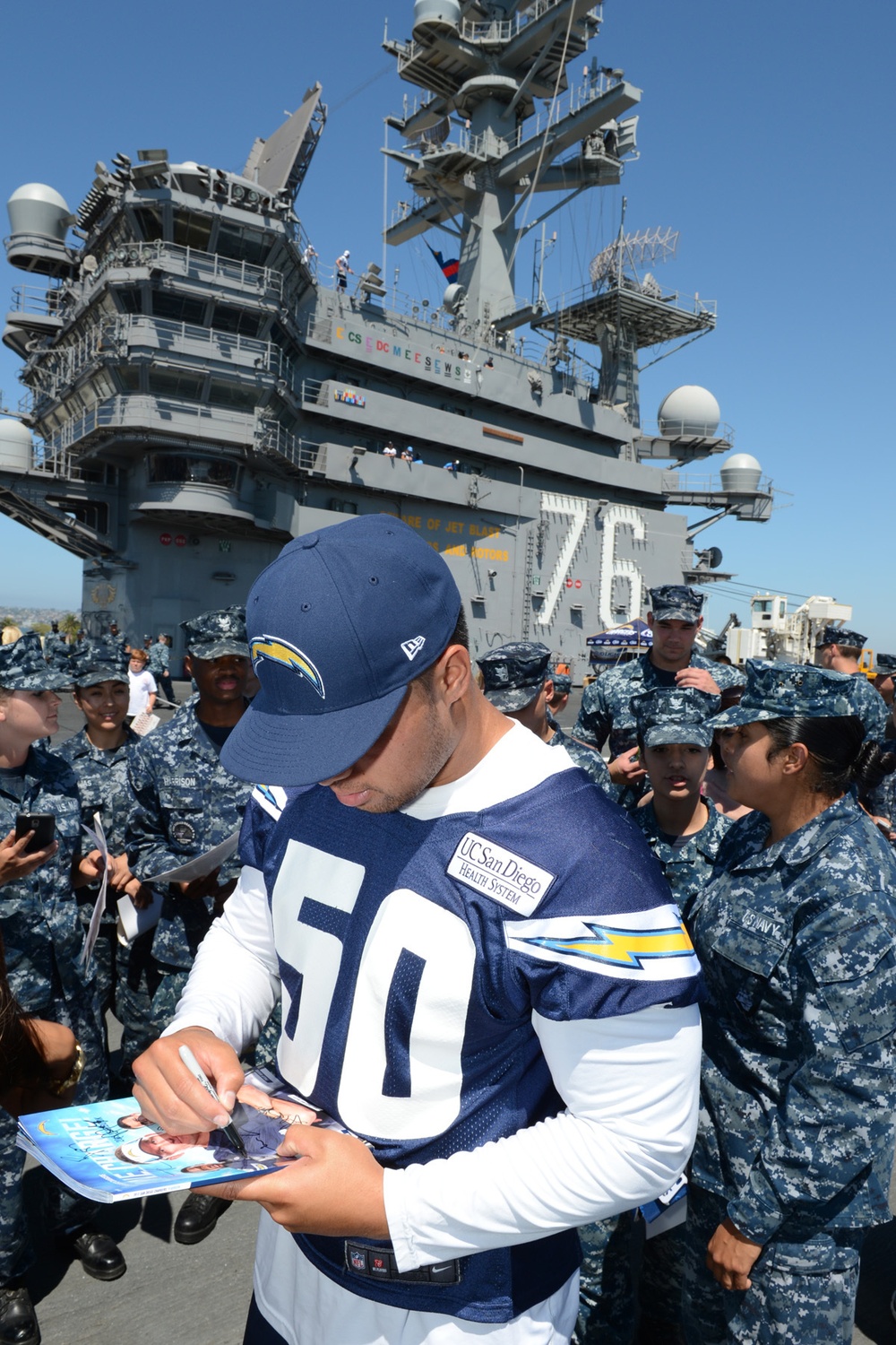 San Diego Chargers visit USS Ronald Reagan