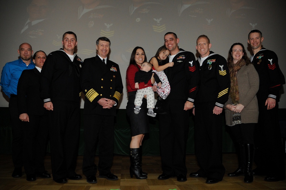 Sailor of the Year finalists with their families