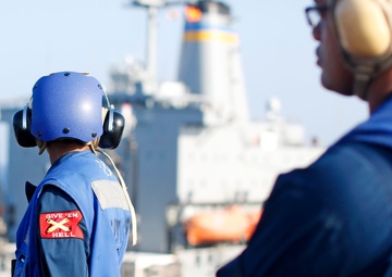 USS Harry S. Truman sailors during replenishment